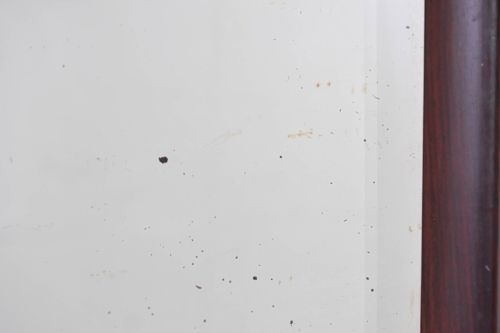 和製アンティーク　指物工芸家具　紫檀(シタン)材　木色が美しい透かし彫り入りの鏡台　(R-087437)