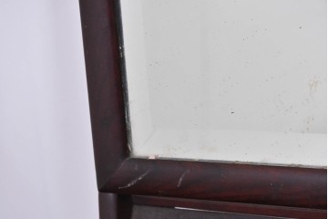 和製アンティーク　指物工芸家具　紫檀(シタン)材　木色が美しい透かし彫り入りの鏡台　(R-087437)