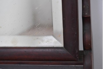 和製アンティーク　指物工芸家具　紫檀(シタン)材　木色が美しい透かし彫り入りの鏡台　(R-087437)