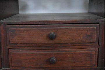 和製アンティーク　指物工芸家具　紫檀(シタン)材　木色が美しい透かし彫り入りの鏡台　(R-087437)