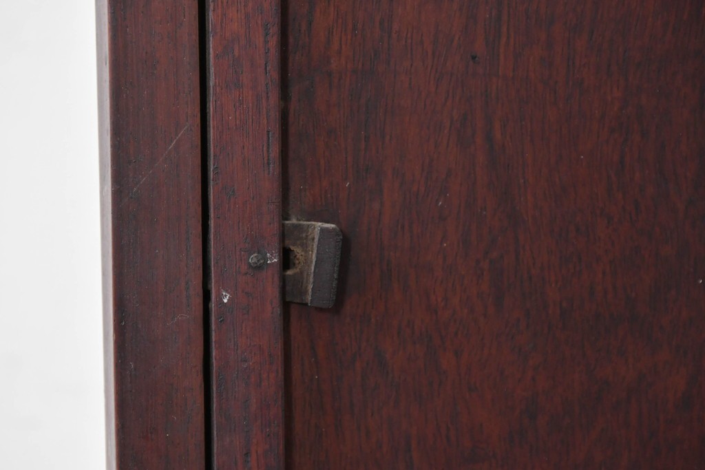 和製アンティーク　指物工芸家具　紫檀(シタン)材　木色が美しい透かし彫り入りの鏡台　(R-087437)