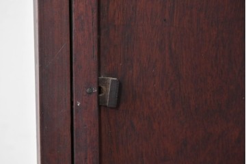 和製アンティーク　指物工芸家具　紫檀(シタン)材　木色が美しい透かし彫り入りの鏡台　(R-087437)