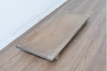 和製アンティーク　ダイナミックな木目が味わい深い欅(ケヤキ)材一枚板の裁ち板　(R-087438)