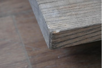 和製アンティーク　ダイナミックな木目が味わい深い欅(ケヤキ)材一枚板の裁ち板　(R-087438)