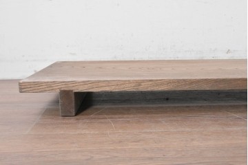 和製アンティーク　ダイナミックな木目が味わい深い欅(ケヤキ)材一枚板の裁ち板　(R-087438)