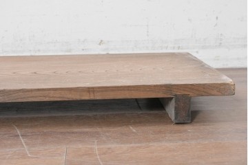 和製アンティーク　ダイナミックな木目が味わい深い欅(ケヤキ)材一枚板の裁ち板　(R-087438)