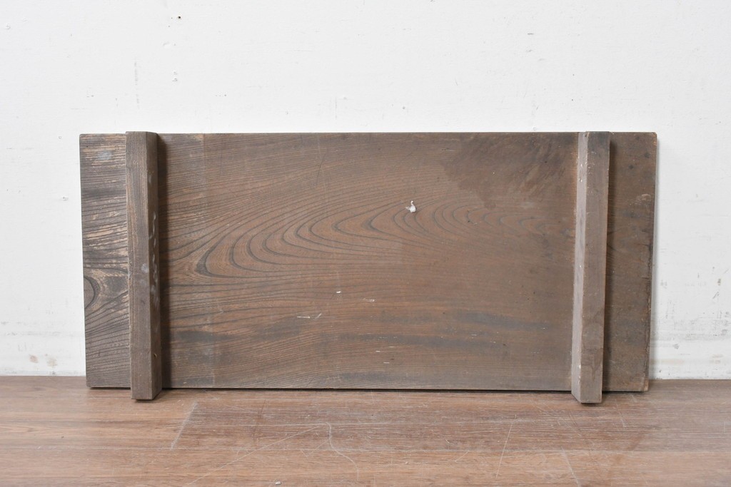 和製アンティーク　ダイナミックな木目が味わい深い欅(ケヤキ)材一枚板の裁ち板　(R-087438)