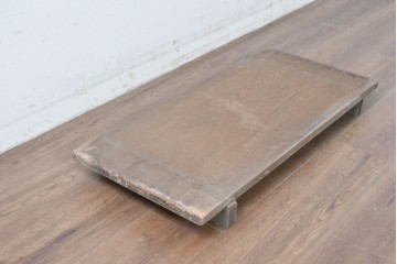 和製アンティーク　ダイナミックな木目が味わい深い欅(ケヤキ)材一枚板の裁ち板　(R-087439)