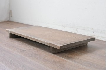 和製アンティーク　ダイナミックな木目が味わい深い欅(ケヤキ)材一枚板の裁ち板　(R-087439)