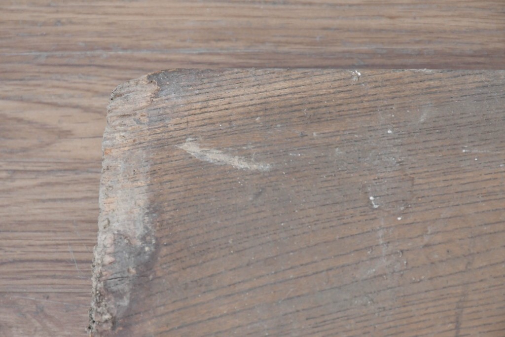 和製アンティーク　ダイナミックな木目が味わい深い欅(ケヤキ)材一枚板の裁ち板　(R-087439)