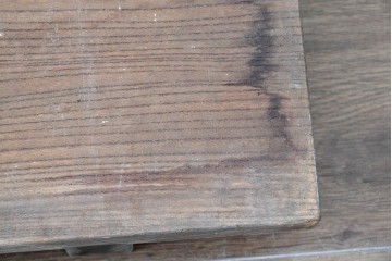 和製アンティーク　ダイナミックな木目が味わい深い欅(ケヤキ)材一枚板の裁ち板　(R-087439)