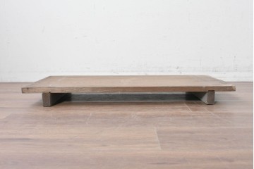 和製アンティーク　ダイナミックな木目が味わい深い欅(ケヤキ)材一枚板の裁ち板　(R-087439)