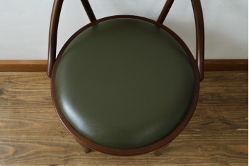 中古　秋田木工　背もたれの曲木細工がアクセントのカウンターチェア　(R-087442)