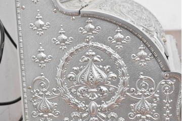 アメリカヴィンテージ　ブラジル製　NCR(ナショナル・キャッシュ・レジスター)社　Class 300復刻版　model 2114-1707　華やかなレリーフのクラシックレジスター(シルバー)　※通電確認済み　(R-087443)