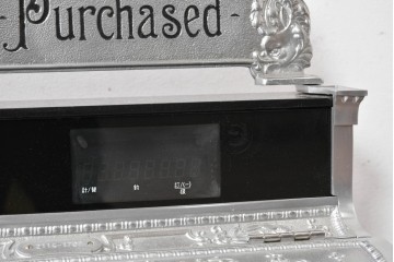 アメリカヴィンテージ　ブラジル製　NCR(ナショナル・キャッシュ・レジスター)社　Class 300復刻版　model 2114-1707　華やかなレリーフのクラシックレジスター(シルバー)　※通電確認済み　(R-087443)