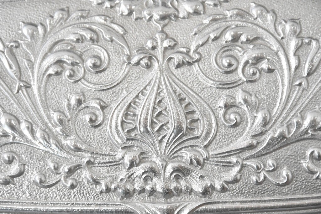 アメリカヴィンテージ　ブラジル製　NCR(ナショナル・キャッシュ・レジスター)社　Class 300復刻版　model 2114-1707　華やかなレリーフのクラシックレジスター(シルバー)　※通電確認済み　(R-087443)