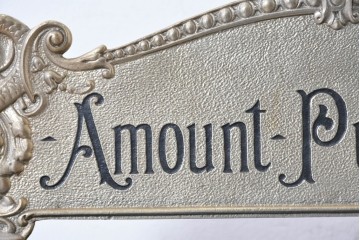 アメリカヴィンテージ　ブラジル製　NCR(ナショナル・キャッシュ・レジスター)社　Class 300復刻版　model 2114-1708　華やかなレリーフのクラシックレジスター(ゴールド)　※通電確認済み　(R-087444)