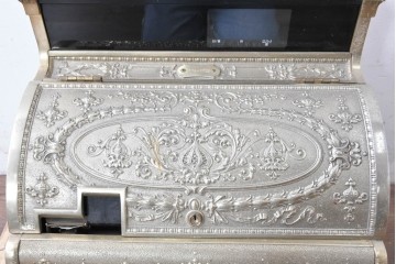 アメリカヴィンテージ　ブラジル製　NCR(ナショナル・キャッシュ・レジスター)社　Class 300復刻版　model 2114-1708　華やかなレリーフのクラシックレジスター(ゴールド)　※通電確認済み　(R-087444)