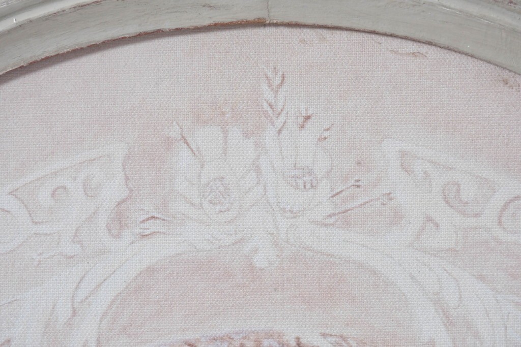 中古　美品　サラグレース(Sarah Grace)取り扱い　フランスCoquecigrues(コクシグル)社　トワルドジュイ柄が描かれたアンティーク調のパーテーション　定価約11万円　(R-087448)