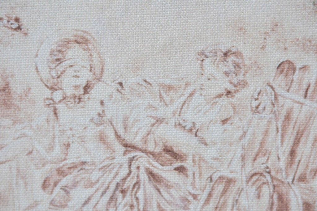 中古　美品　サラグレース(Sarah Grace)取り扱い　フランスCoquecigrues(コクシグル)社　トワルドジュイ柄が描かれたアンティーク調のパーテーション　定価約11万円　(R-087448)