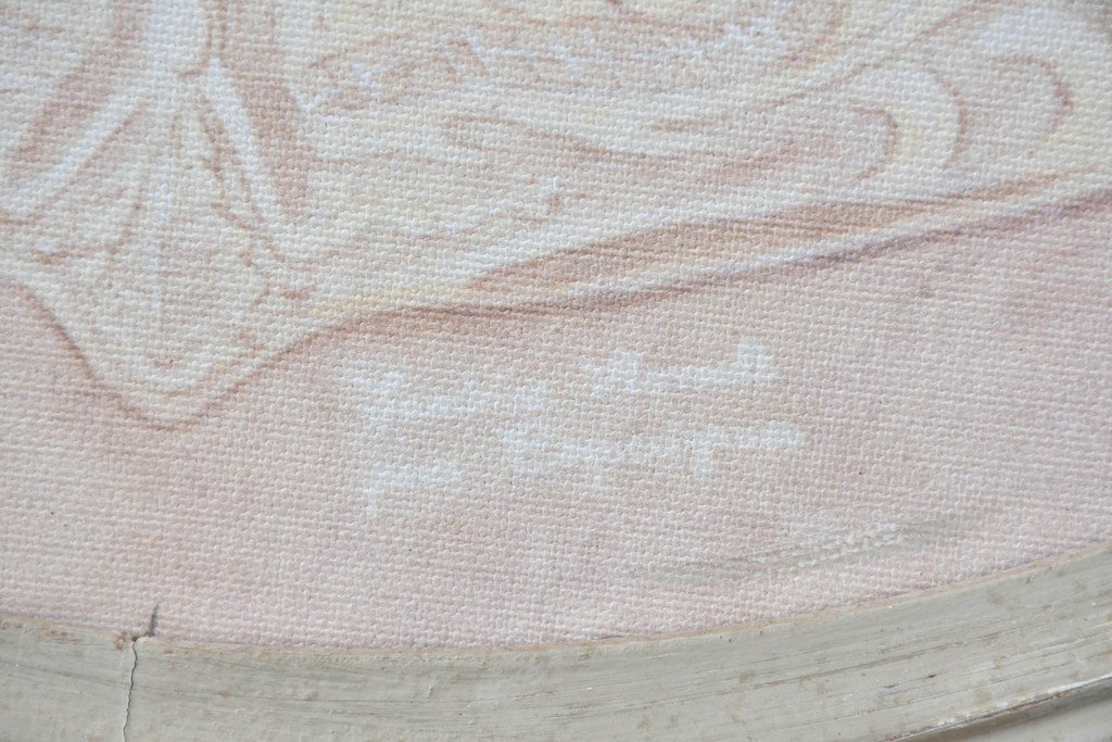 中古　美品　サラグレース(Sarah Grace)取り扱い　フランスCoquecigrues(コクシグル)社　トワルドジュイ柄が描かれたアンティーク調のパーテーション　定価約11万円　(R-087448)