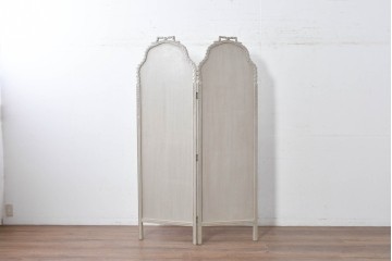 中古　美品　サラグレース(Sarah Grace)取り扱い　フランスCoquecigrues(コクシグル)社　トワルドジュイ柄が描かれたアンティーク調のパーテーション　定価約11万円　(R-087448)