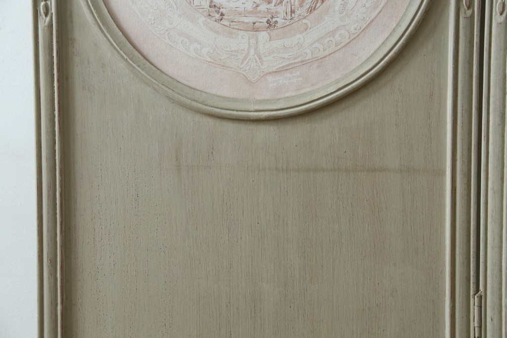 中古　美品　サラグレース(Sarah Grace)取り扱い　フランスCoquecigrues(コクシグル)社　トワルドジュイ柄が描かれたアンティーク調のパーテーション　定価約11万円　(R-087448)