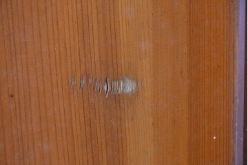 アンティーク建具　昭和初期　小窓付きのレトロな木製ドア1枚　(R-087450)