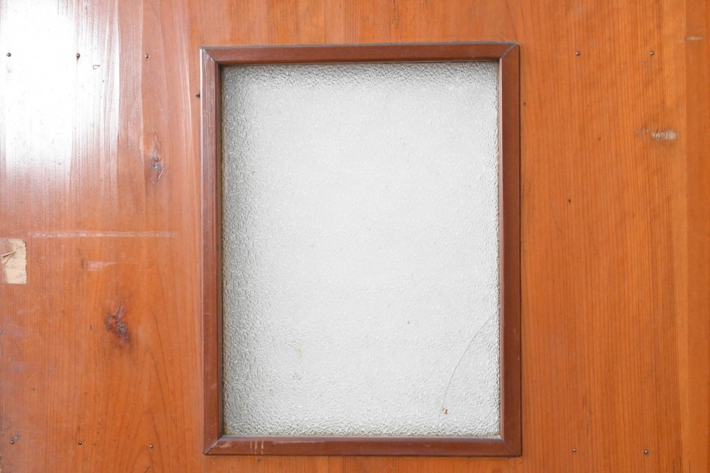 アンティーク建具　昭和初期　小窓付きのレトロな木製ドア1枚　(R-087450)