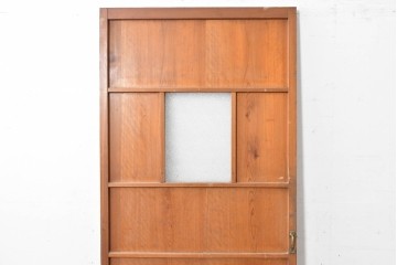 アンティーク建具　昭和初期　小窓付きのレトロな木製ドア1枚　(R-087450)