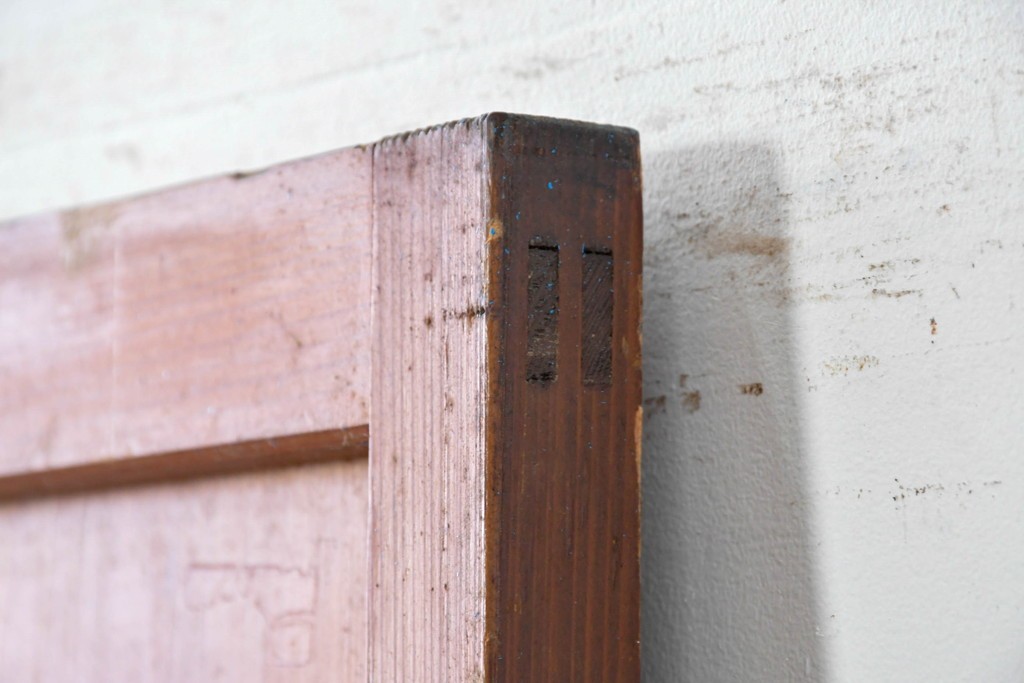 アンティーク建具　昭和初期　小窓付きのレトロな木製ドア1枚　(R-087450)