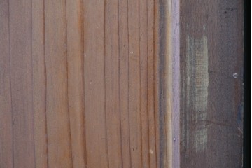 アンティーク建具　大正から昭和初期　落ち着いた木色とすりガラスが古民家風の空間に馴染む板戸4枚セット　(R-087451)