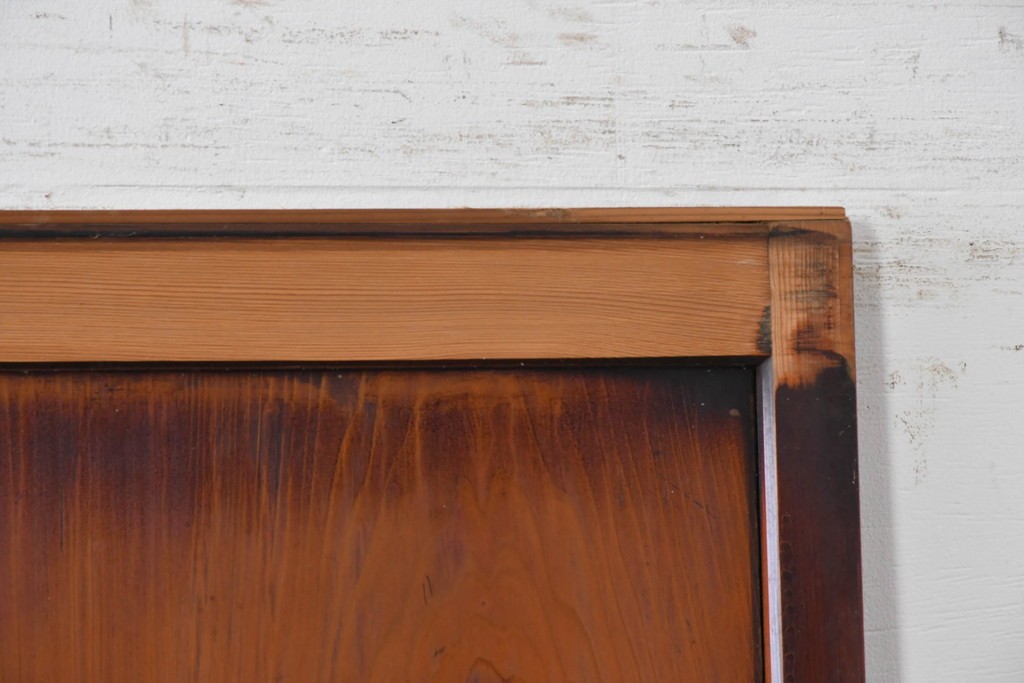 アンティーク建具　昭和初期　レトロな雰囲気漂うガラス帯戸2枚セット　(R-087452)