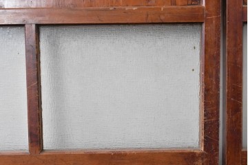アンティーク建具　昭和初期　レトロな雰囲気漂うガラス帯戸2枚セット　(R-087452)