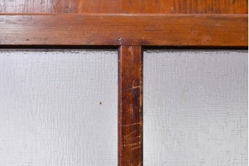 アンティーク建具　昭和初期　レトロな雰囲気漂うガラス帯戸2枚セット　(R-087452)