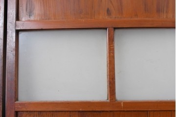 アンティーク建具　昭和初期　レトロな雰囲気漂うガラス帯戸2枚セット　(R-087452)