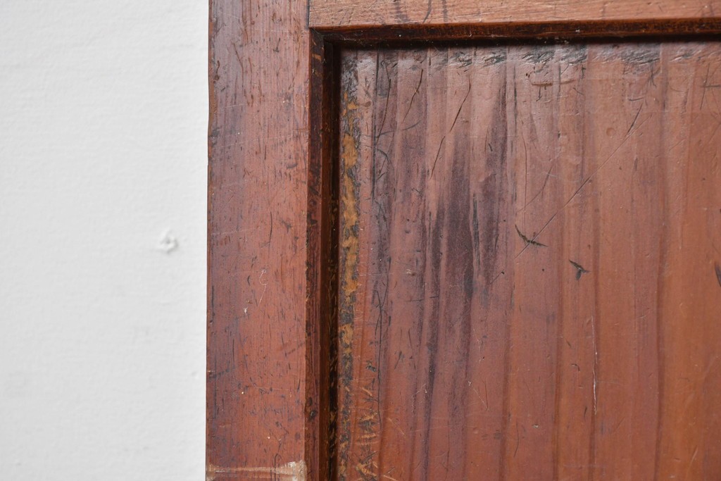 アンティーク建具　昭和初期　レトロな雰囲気漂うガラス帯戸2枚セット　(R-087452)