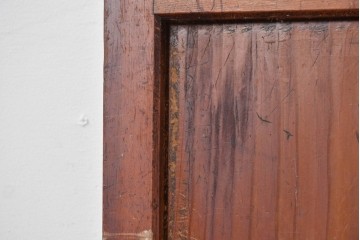 アンティーク建具　昭和初期　レトロな雰囲気漂うガラス帯戸2枚セット　(R-087452)