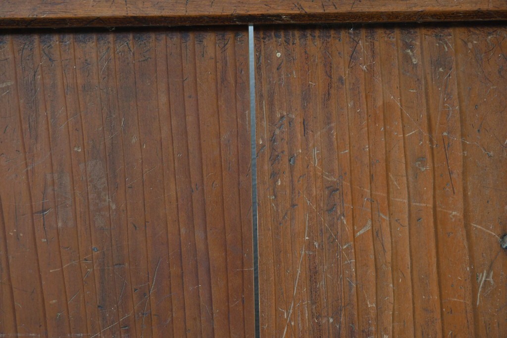 アンティーク建具　昭和初期　レトロな雰囲気漂うガラス帯戸2枚セット　(R-087452)