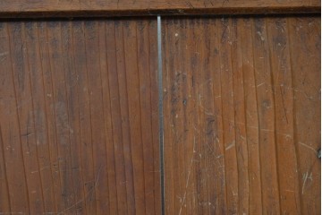 アンティーク建具　昭和初期　レトロな雰囲気漂うガラス帯戸2枚セット　(R-087452)