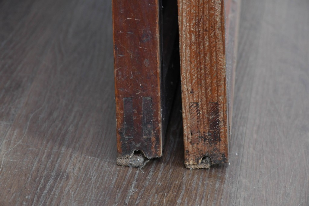 アンティーク建具　昭和初期　レトロな雰囲気漂うガラス帯戸2枚セット　(R-087452)