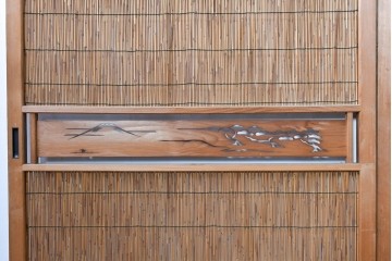 ヴィンテージ建具　昭和中期　透かし彫刻が目を引く夏戸3枚セット　(R-087453)
