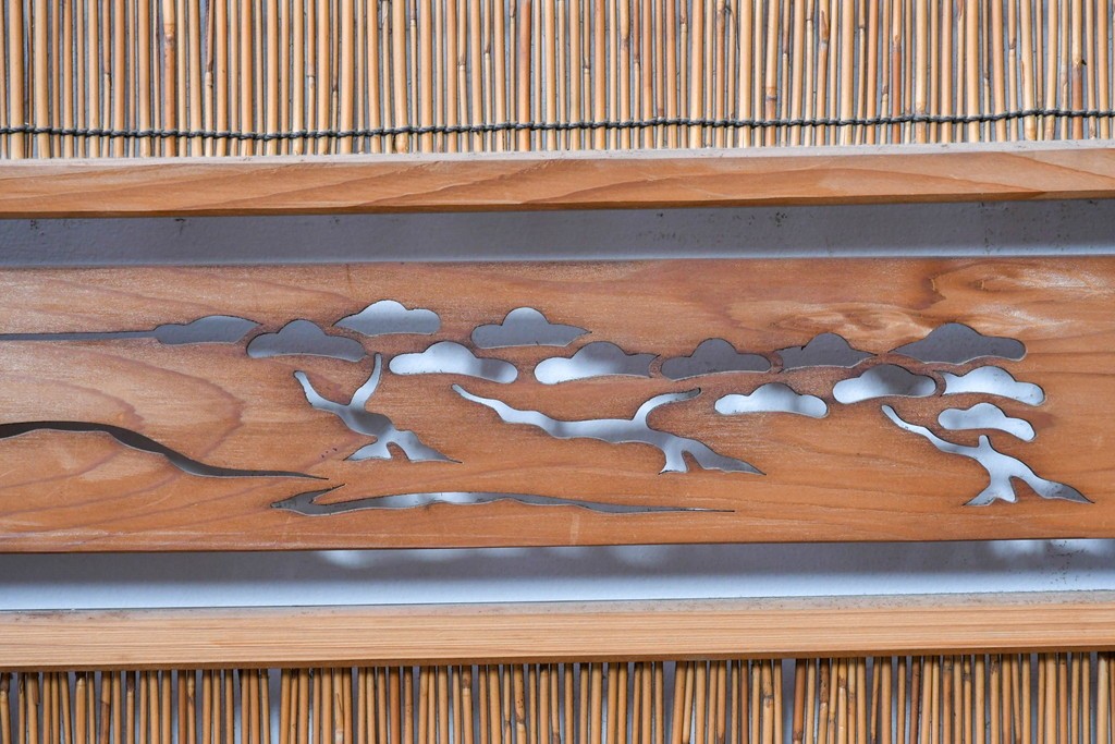 ヴィンテージ建具　昭和中期　透かし彫刻が目を引く夏戸3枚セット　(R-087453)