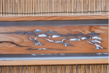 ヴィンテージ建具　昭和中期　透かし彫刻が目を引く夏戸3枚セット　(R-087453)