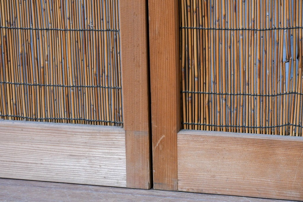 ヴィンテージ建具　昭和中期　透かし彫刻が目を引く夏戸3枚セット　(R-087453)