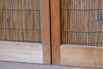 ヴィンテージ建具　昭和中期　透かし彫刻が目を引く夏戸3枚セット　(R-087453)