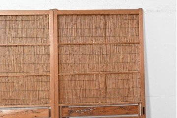 ヴィンテージ建具　昭和中期　透かし彫刻が目を引く夏戸3枚セット　(R-087453)