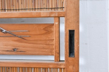 ヴィンテージ建具　昭和中期　透かし彫刻が目を引く夏戸3枚セット　(R-087453)