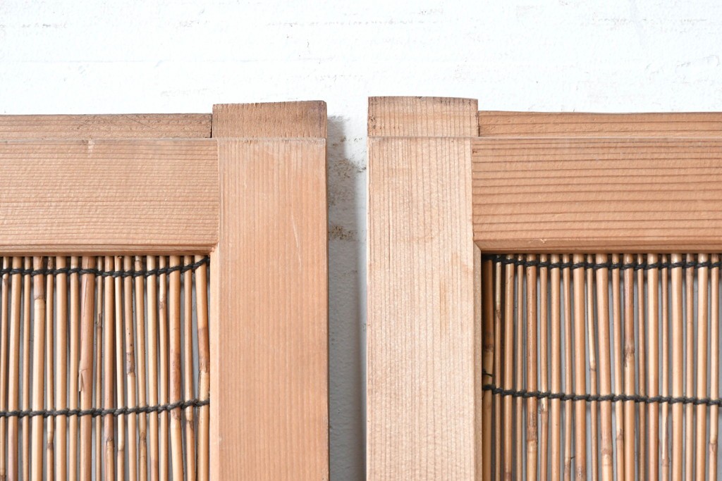 ヴィンテージ建具　昭和中期　透かし彫刻が目を引く夏戸3枚セット　(R-087453)