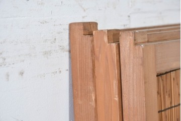 ヴィンテージ建具　昭和中期　透かし彫刻が目を引く夏戸3枚セット　(R-087453)